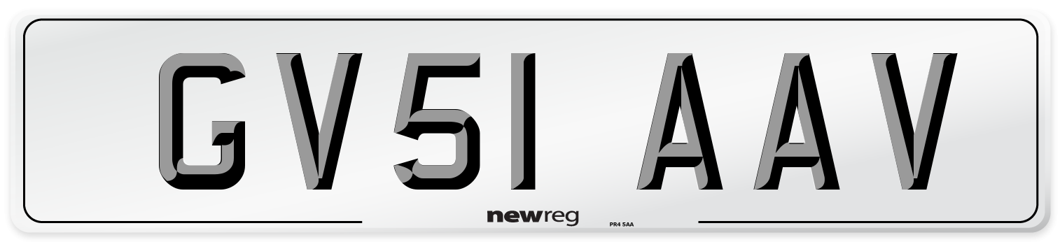 GV51 AAV Number Plate from New Reg